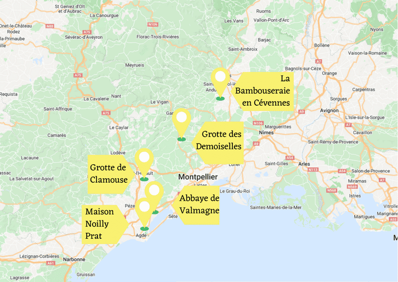 Carte des sites