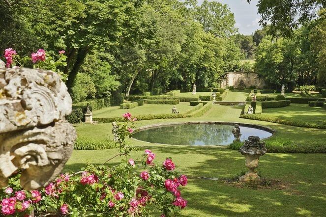 Vue sur jardins du château