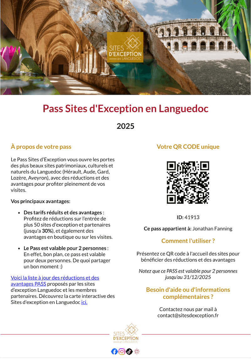Pass numérique - Sites d'exception Languedoc