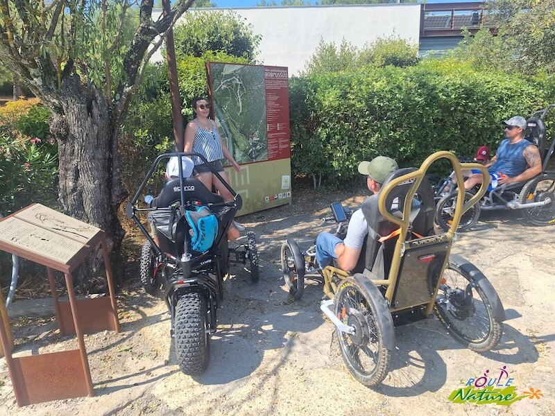 Visite du site archéologique d'Ambrussum en fauteuil roulant tout terrain pour les personnes en situation de handicap moteur