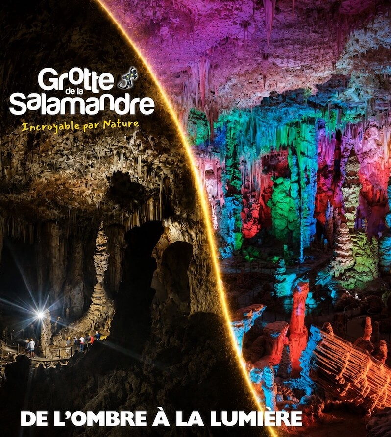 Visite de l'ombre à la lumière pendant les vacances de la Toussaint à la Grotte de la Salamandre dans le Gard